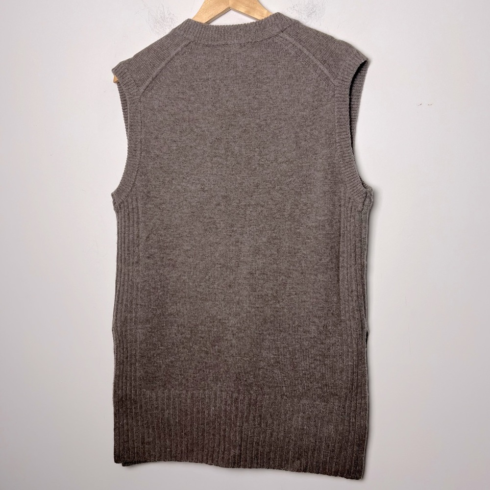 Alex Mill Kiah Wool Cashmere Brown V-Neck Tunic Sweater Vest Pockets NWOT - Picture 9 of 12